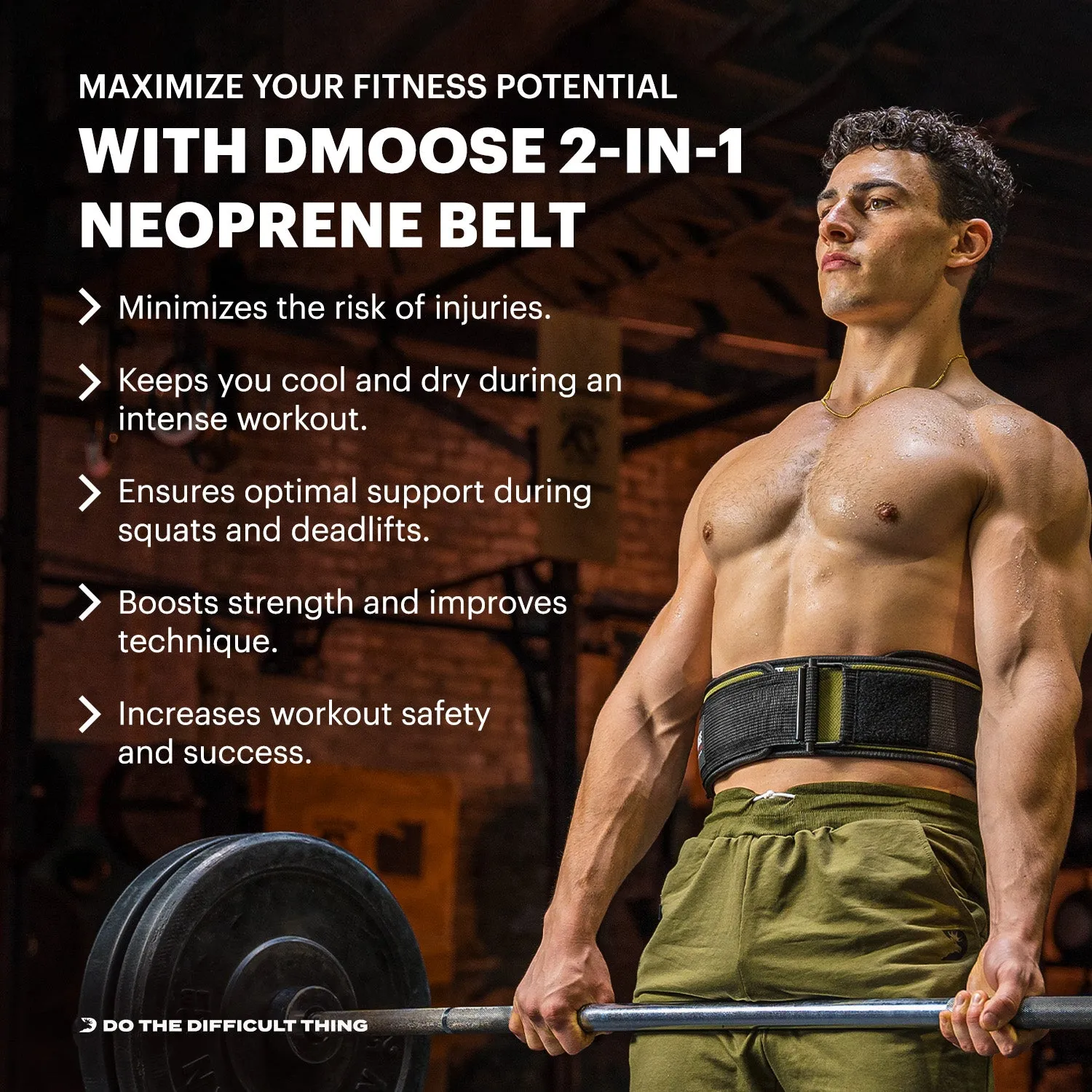 2-in-1 Neoprene Belt for Weightlifting