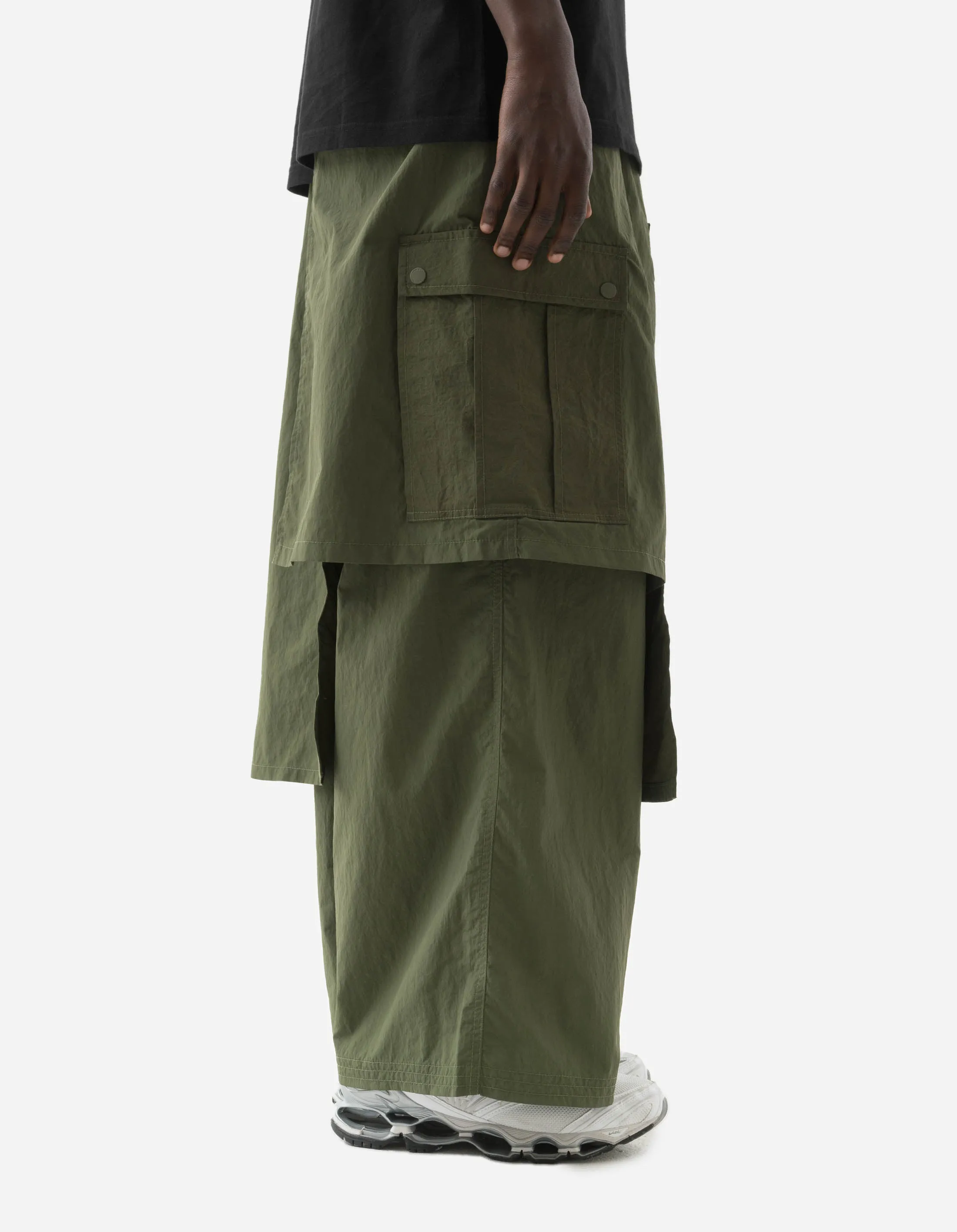 5283 Asym Cargo Hakama Pants WR Olive