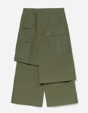 5283 Asym Cargo Hakama Pants WR Olive