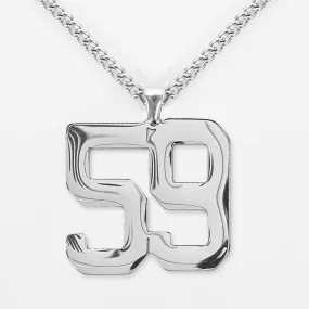 59 Number Pendant with Chain Kids Necklace - Stainless Steel