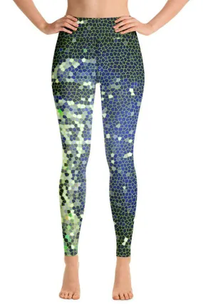 Abstract Plant Cells Yoga Leggings