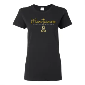 App State Thin Script Womens T-Shirt - Black