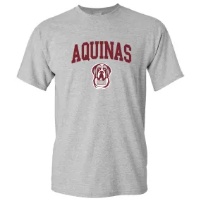 Aquinas College Saints Arch Logo Basic Cotton Short Sleeve T Shirt - Sport Grey