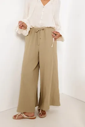 Brandi Wide Leg Pants in Olive - FINAL SALE