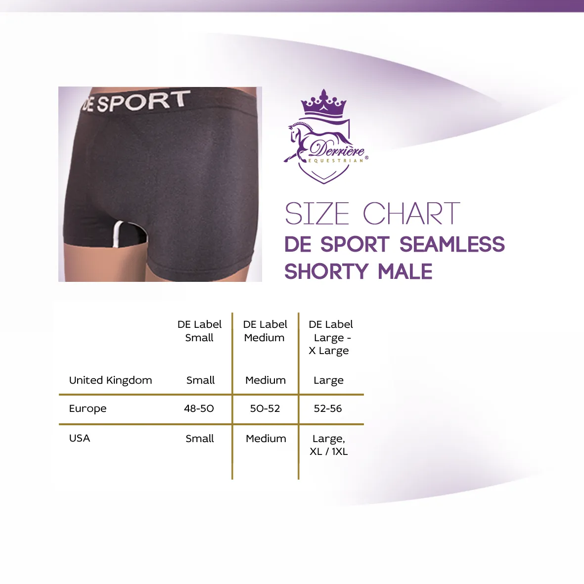 Derriere Equestrian - DE SPORT Seamless Shorty - Male