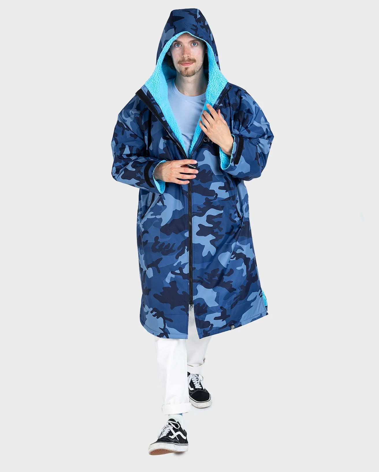 Dryrobe Advance V3 Long Sleeve Change Coat - Blue Camo & Blue