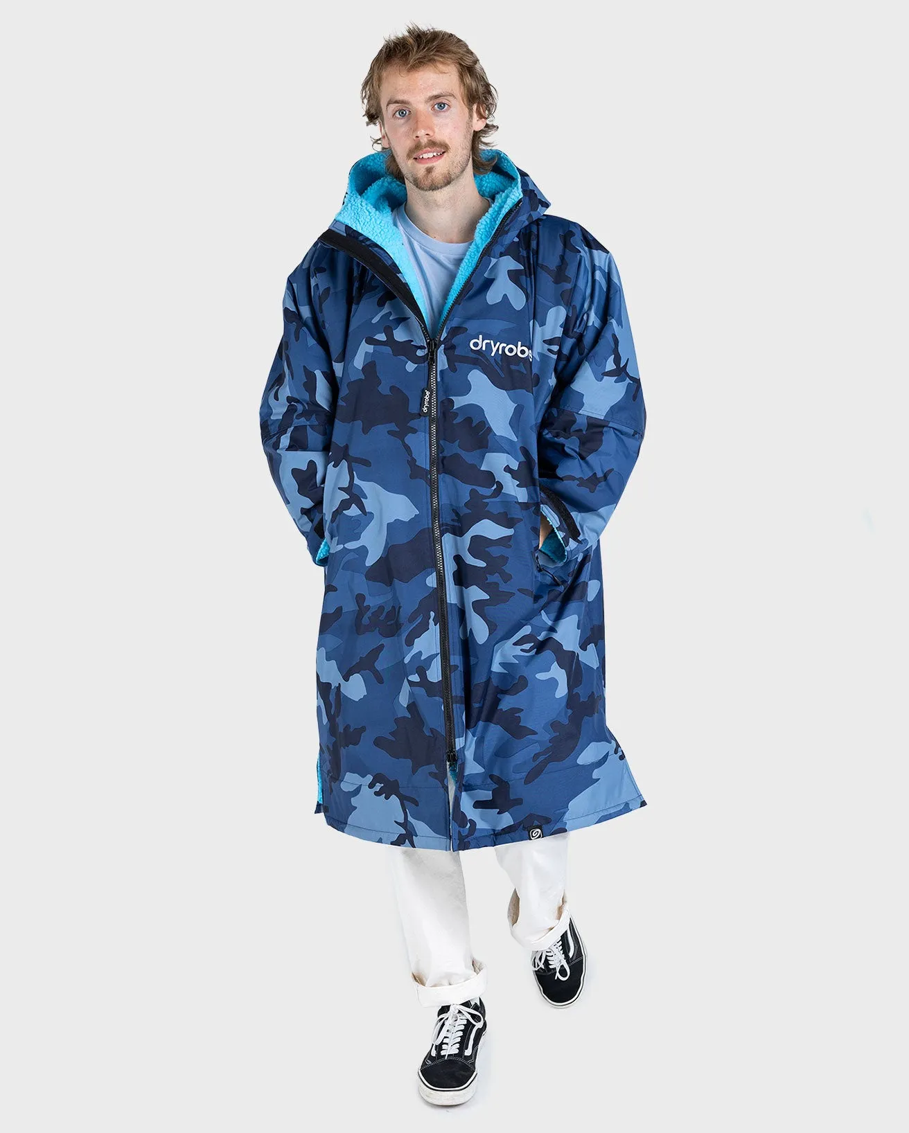 Dryrobe Advance V3 Long Sleeve Change Coat - Blue Camo & Blue