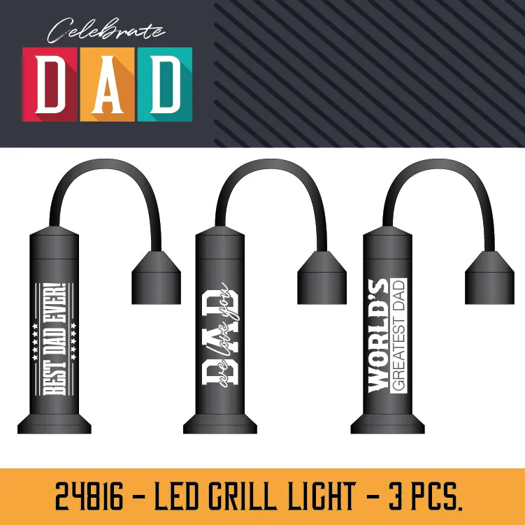 Father's Day Magnetic LED Grill Light - 3 Pieces Per Pack 24816B