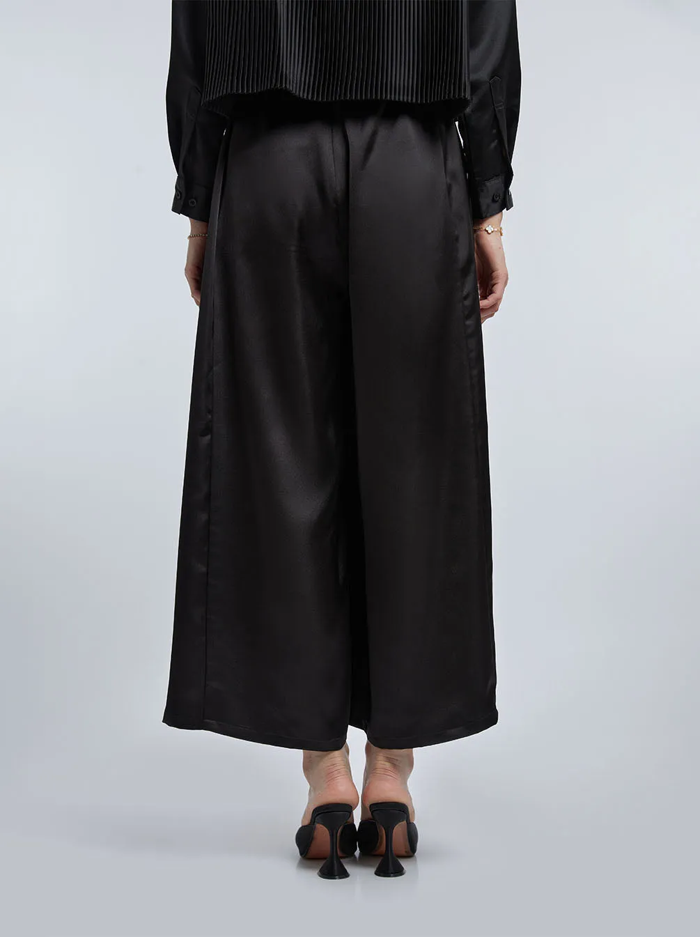 HARA WIDE LEG PANTS PLAIN BLACK