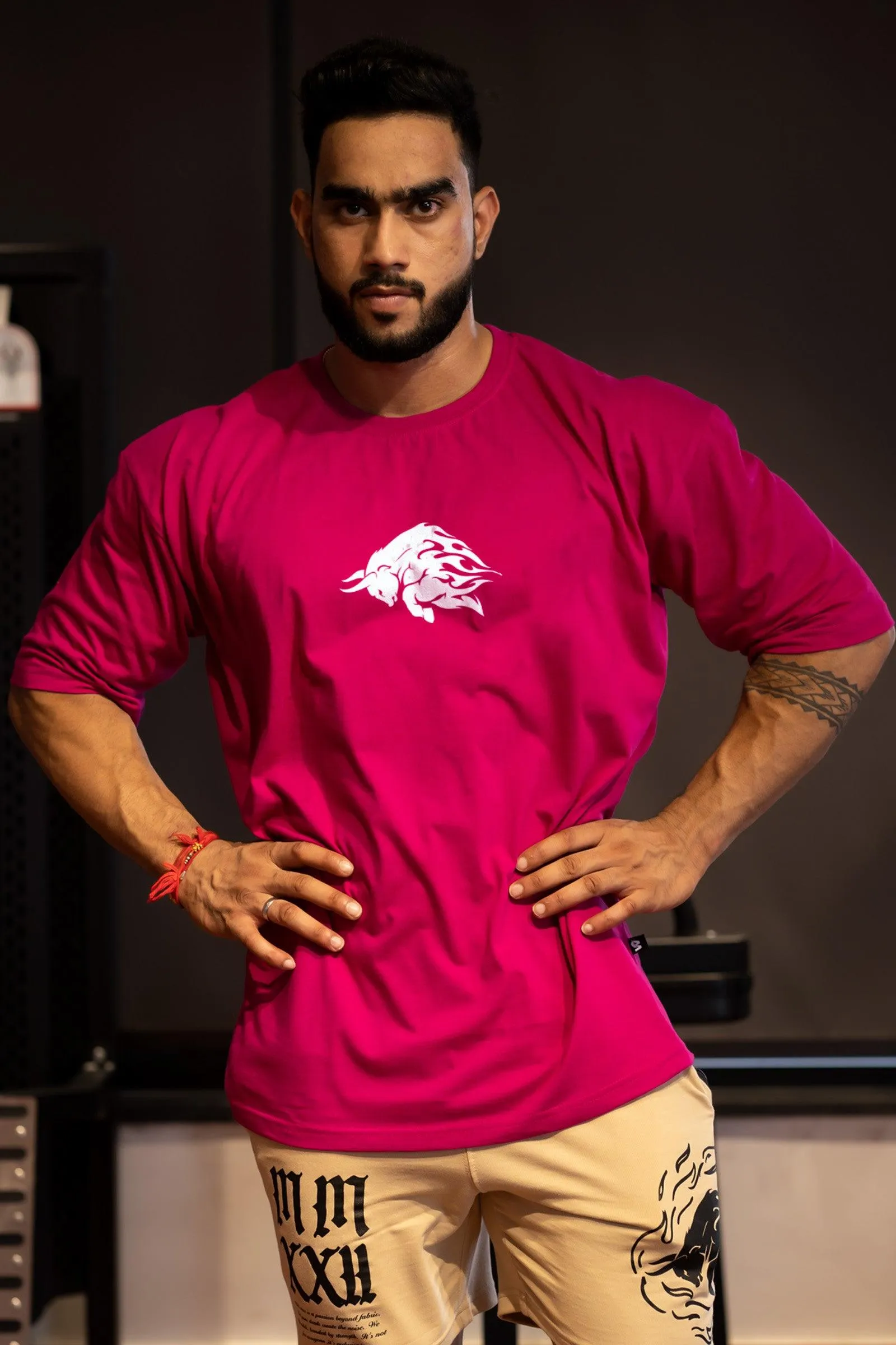 HOUSE OF WILD "PREMIUM VINTAGE" OVERSIZED T-SHIRT (NEW MAGENTA PINK)