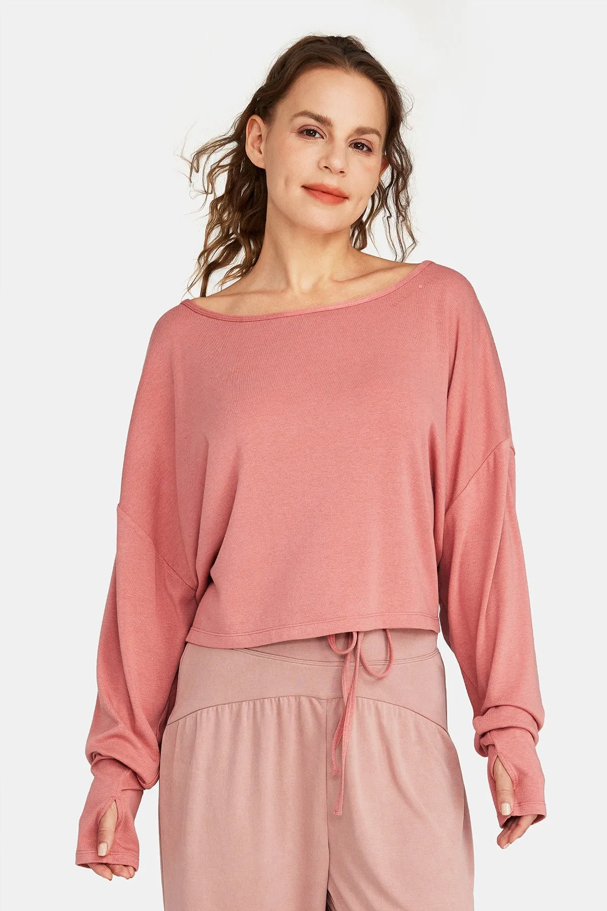 Long Sleeve Cord Cutout T-Shirt