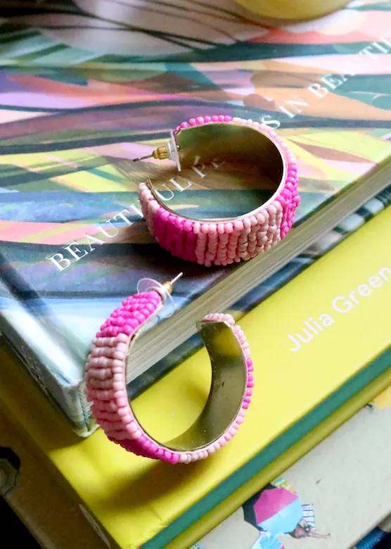 Party Stripe Hoop Earring | Pink